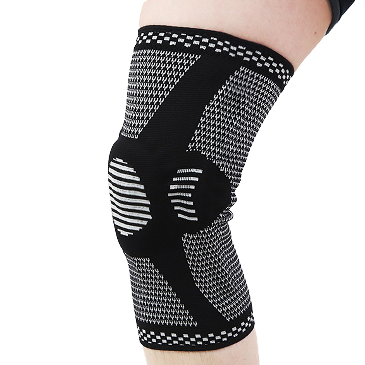 Sport Adjustable Nylon Knitted Knee Brace Sleeve