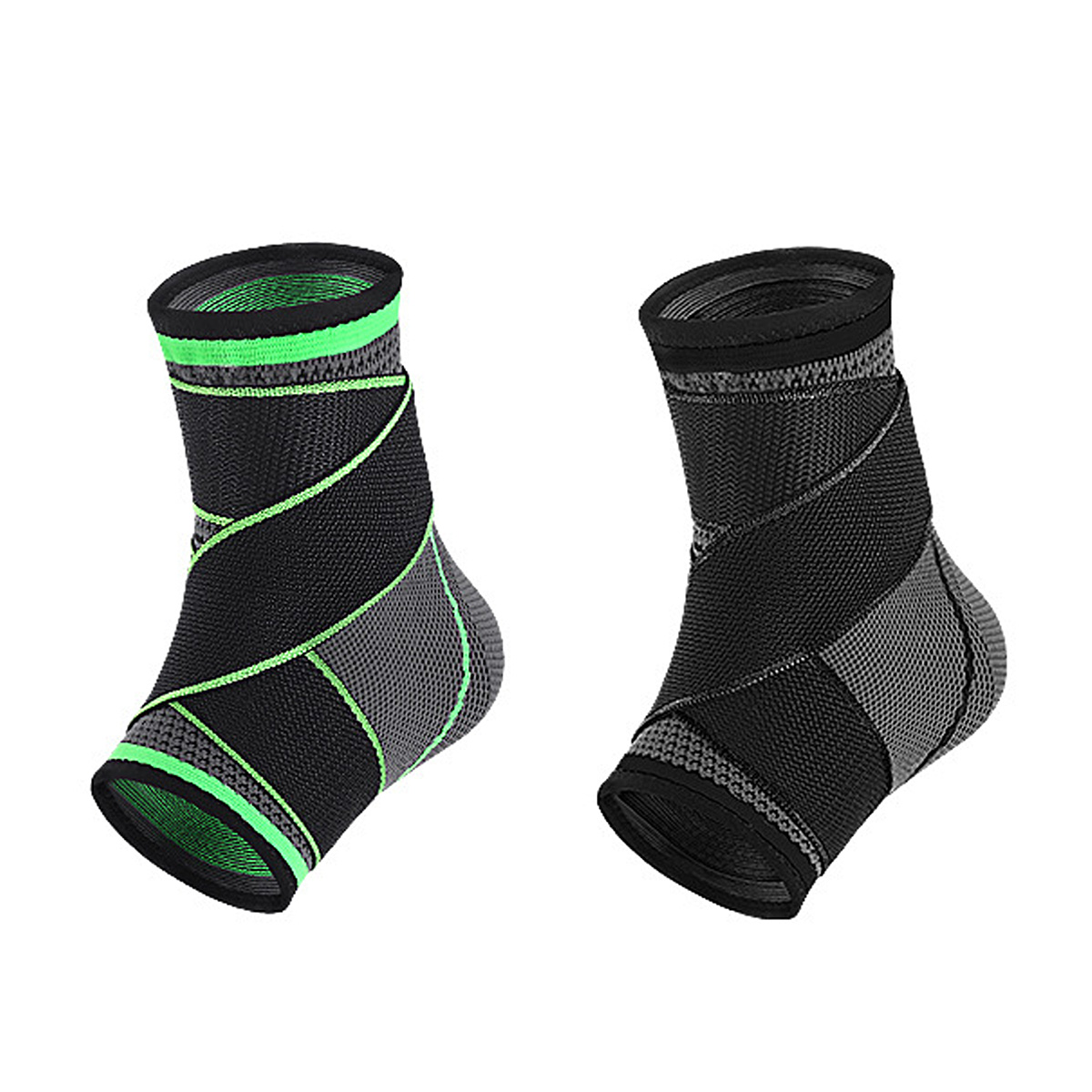 Elastic Green Ankle Support Sleeve-Strap Design