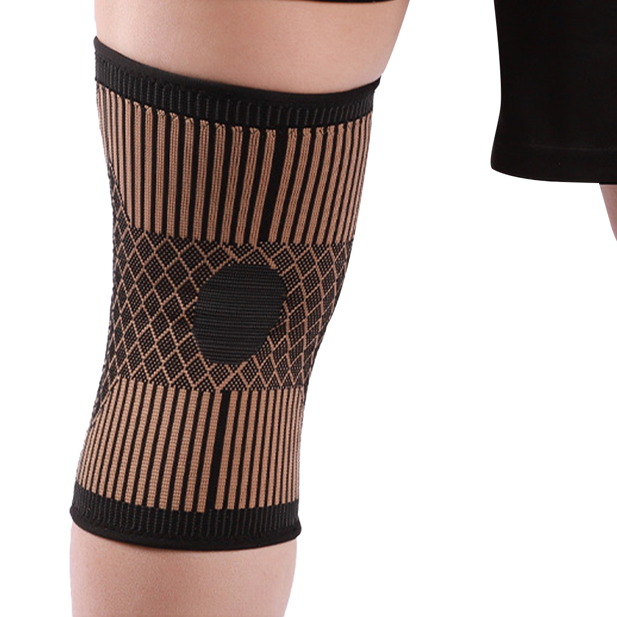 Copper Nylon Fabric Anti-slip Knee Support Sleeve